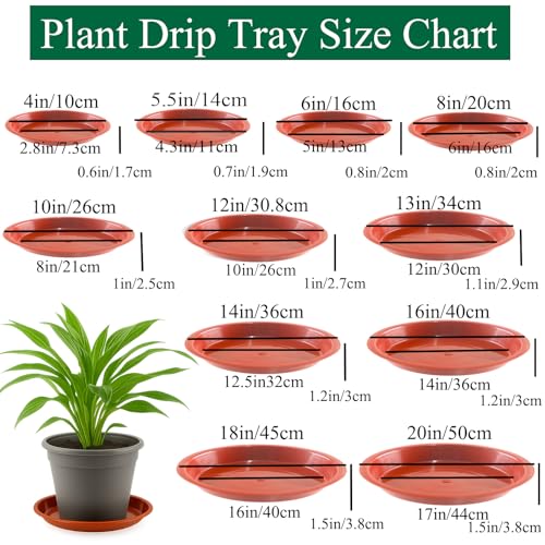 30 Pack Plant Saucer 8 Inches Plastic Drip Trays to Catch Water, Red - color: Red, size: 8 inch