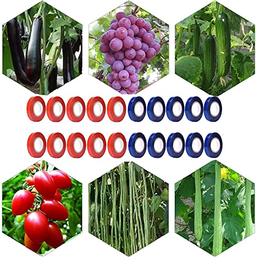 20 Pcs Plant Tying Machine Tape, 100 Feet Long x 1/2 Inch Wide, with One Box Staples, for Vegetables Tying Tool,Garden Tape for Plants - color: Accessories