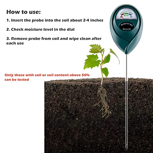 Soil Moisture Meter for House Plants, Plant Water Meter,Plant Moisture Meter for House Plants and Outdoor Plants, No Batteries Required (Green) - size: 7 Inch
