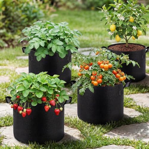 Songrey 10-Pack 10 Gallon Grow Bags - color: Black, size: 10 Gallons
