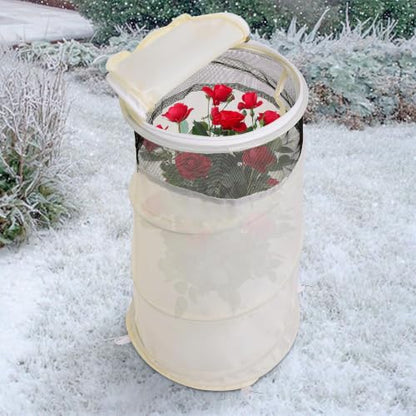 4Pcs Pop Up Rose Cones for Winter Protection, Rose Collars Protective Cover - color: White-4Pcs
