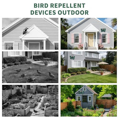 2026 Solar Ultrasonic Bird Repellent Devices Bird Deterrents for Outside IP65 Pigeon Repeller Outdoor Animal Repellent to Keep Woodpecker Pigeon Out of Balconies Patio Garden Farm
