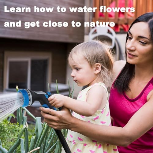 Garden Hose Nozzle with Adjustable 10 Watering Patterns Hose Spray Nozzle - color: Blue