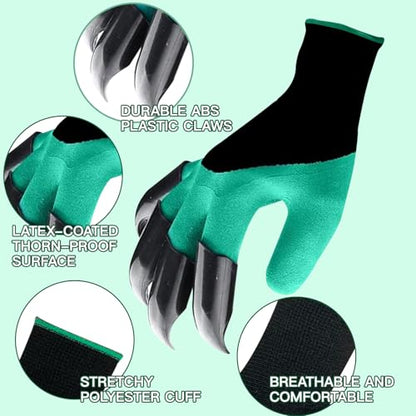5 Pairs Gardening Gloves for Women 1 Gloves with Claw and 4 Floral Glove with Non-Slip Grip Yard Work Glove Light Working for Weeding Planting