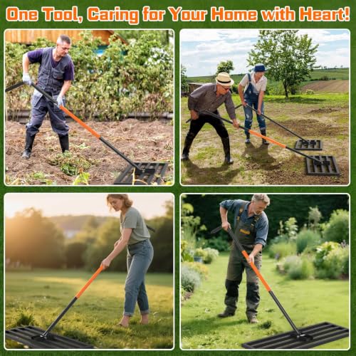 COZEER 30" x 10" Leveling Rake,Leveler Tool with 78" Adjustable Handle