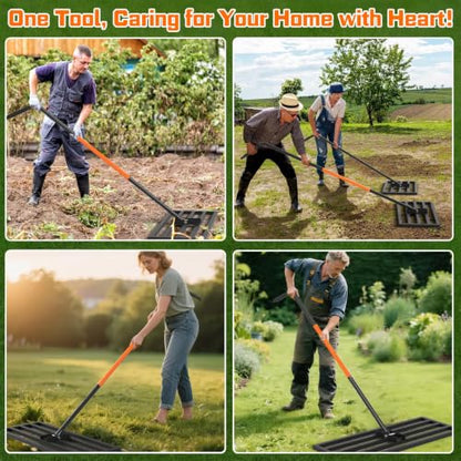 COZEER 30" x 10" Leveling Rake,Leveler Tool with 78" Adjustable Handle