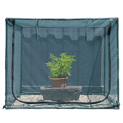 Square 4'x4' Netting Cover 3.3FT Tall Crop Cage Pest Guard Cover for Vegetables Fruits Durable Plant Garden Net with 4 Stakes - style: 49*49*39inches Square Net