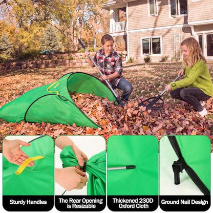 Fourluoo 70 Gallon Leaf Collector, Portable Pop up Leaf Bags and Gloves - style: Simple