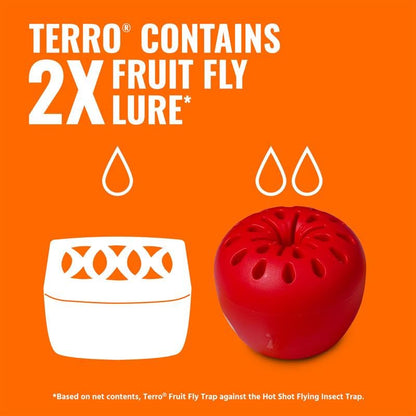 Terro Fruit Fly Traps for Indoors (12 Pack) + 540 Days of Lure Supply - size: 12 Traps
