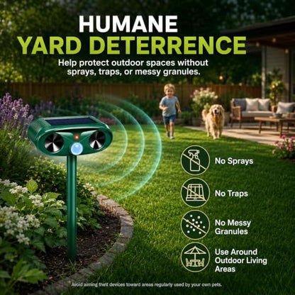 Ultrasonic Deer Repellent Devices & Cat Repellent Outdoor for Plants,Garden