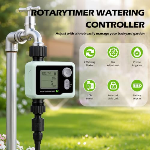 Outdoor Sprinkler Timer, Programmable Cycle and Manual Irrigation
