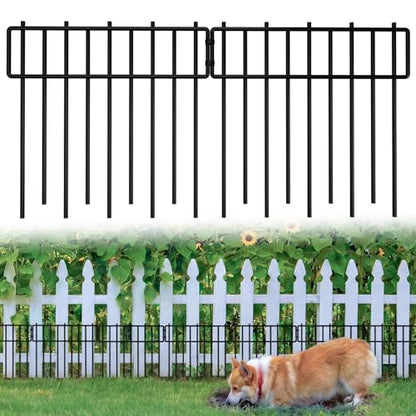 Heavy-Duty Garden Animal Barrier Fence - 3.75mm Thick, 1.2" Small Gap, 10 Pack Rustproof No Dig Panels for Yard, Garden, Dogs, Cats, Rabbits, Flower Beds,Patio, Deck, Vegetable Beds, Outdoor Enclosure - size: 10.83 ft(L) X 13 in(H), 10 Pack