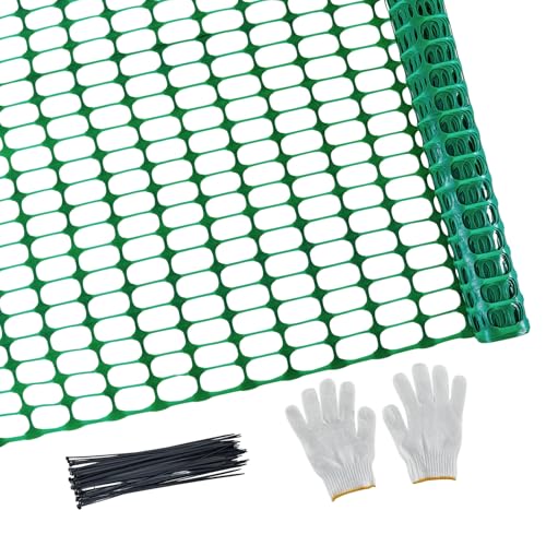 PotatoLife 4'x100' Plastic Mesh Fence Extra Strength with Zip Ties, Green - color: Green, size: 4' x 100' (Extra Strength)