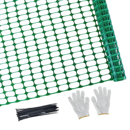 PotatoLife 4'x50' Plastic Mesh Fence Extra Strength with Zip Ties, Green - color: Green, size: 4' x 50' (Extra Strength)