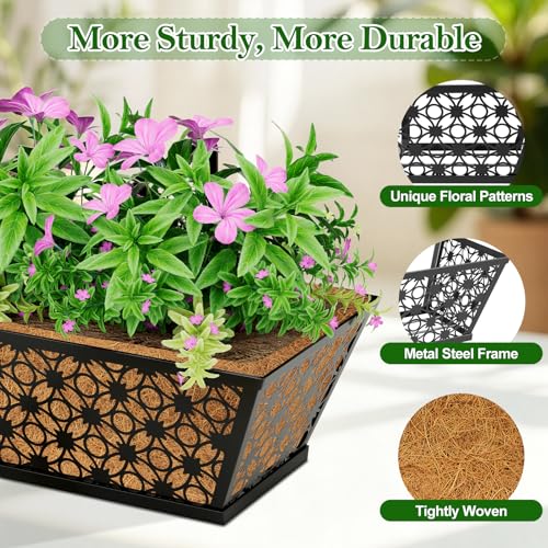 SPECILITE 30" Adjustable Metal Window Railing Planters Boxes, 4 Pack - size: 30in, style: 4Packs
