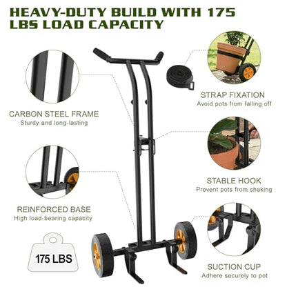 Housolution Plant Caddy with Wheels, Heavy Duty Plant Dolly for Big Pots