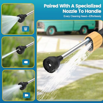 Car Wash Foam Gun, with Microfiber Wash Mitt, Extra Nozzle - color: Orange