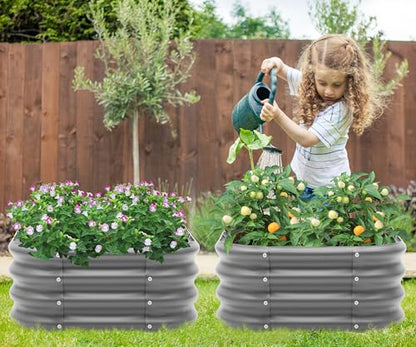 Besebay 2-Pack 2x1ft Galvanized Raised Garden Bed, Outdoor Planter Bed, - color: Dark Grey, size: 2x2x1ft-2Pack