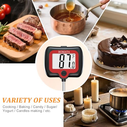 BOMATA Digital Candy Thermometer with Pot Clip, Deep Fry Oil Thermometer - color: Black