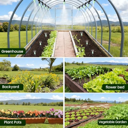 Drip Irrigation System，1/4" Blank Distribution Tubing Watering Hose, DIY Micro Sprinkler Automatic Plant Waterer for Garden, Greenhouse, Raised Bed, Patio & Outdoor Plants （65FT - size: 65FT