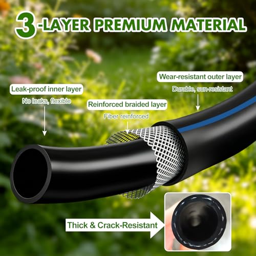 Short Garden Hose 2pcs, 5/8" x 4.2ft with Male to Female Fittings - size: 4.2ft Male Female - 2 packs
