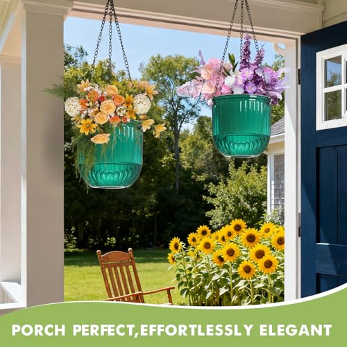 Hanging Planters for Indoor Plants 3 Pack, 6.5'' Plastic Flower Pot