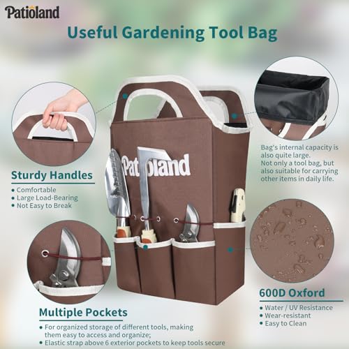 Brown Garden Tools Set 26-Piece, Gardening Gifts for Women Men - color: brown-26pcs