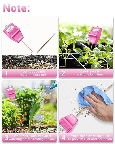 Dr.meter Soil Moisture Meter for Plants, Plant Water Gauge Test Kit - color: Pink