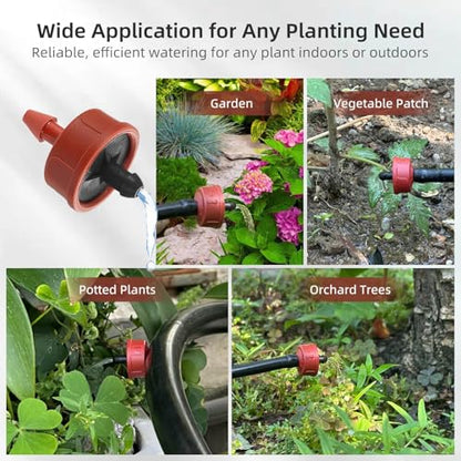 60PCS 1 GPH Pressure Compensating Drip Irrigation Spot Watering Drippers/Emitters, Self-Cleaning Constant Flow Drip Irrigation Emitters Heads Irrigation Drippers Parts for Drip Irrigation System - color: 60PCS, size: 1 GPH