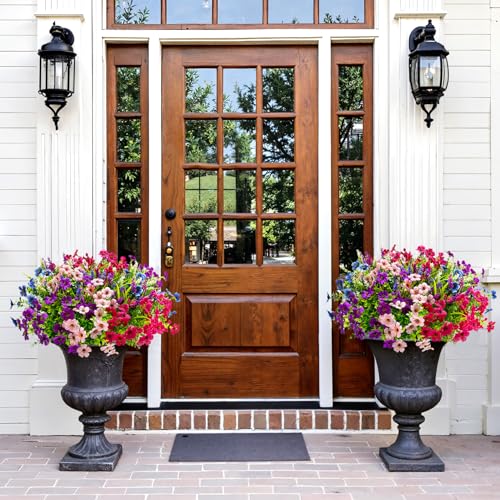 20 Bundles Artificial Flowers for Outdoors Fake Plants, Mixed - color: Mixed Color