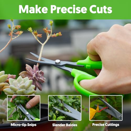 Garden Scissors, 2 PCS, Curved Blade, 6-in, Non-Stick Coated Steel, Sharp - style: Curved Blade