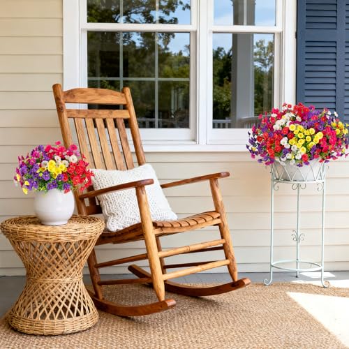 Hrobek Artificial Flowers for Outdoors Faux Petunias Plants UV Resistant - color: 6 Mixcolor