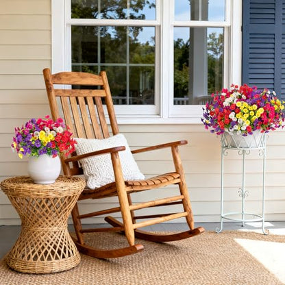 Hrobek Artificial Flowers for Outdoors Faux Petunias Plants UV Resistant - color: 6 Mixcolor