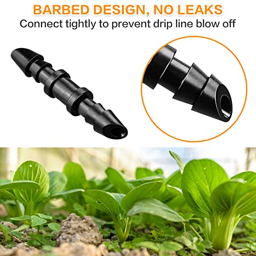 Gardrip Drip Irrigation Coupling Fittings：120 Pieces Barbed Coupler Irrigation Parts with Sharp End Fits for 1/4 Inch Irrigation Tubing Drip Line Connectors for Garden Lawn Irrigation System - color: Coupling-120P