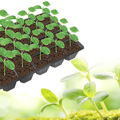 240 Cells -24 Grow Trays with Humidity Dome and Cell Insert - Mini Propagator for Seed Starting and Growing Healthy Plants Durable Reusable and Recyclable 10 Pack