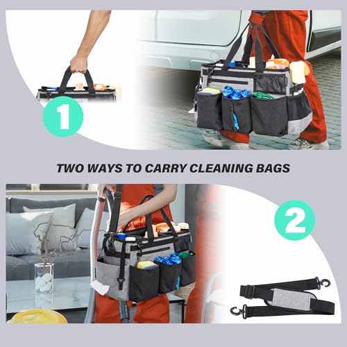 IBVIVIC Wearable Cleaning Caddy Bag for Cleaning Supplies, Grey - color: Grey