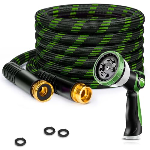 Garden Hose 25FT Lightweight Kink-Free Thick Grip Outdoor - color: Green