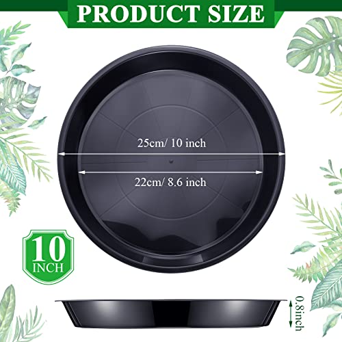 Sawysine 30 Pack Plastic Plant Saucer Round Drip Trays Black Flower Pot Saucers Thick Plant Dish Sturdy Water Tray Heavy Drainage Potted Container for Indoor Outdoor Garden (10 Inches) - size: 10 Inches