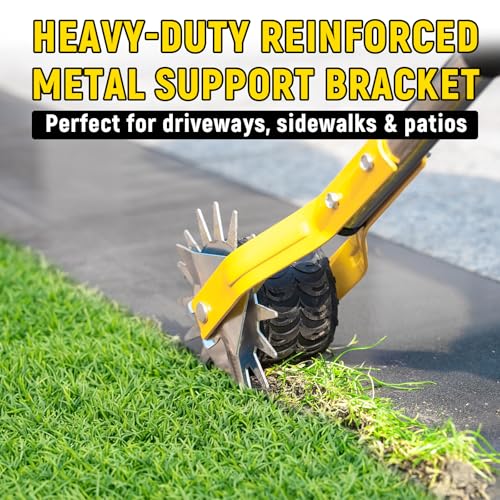 Manual Edger Lawn Tool, 75 Inch Wheel Rotary Edger for Lawn with Extra-Wide Wheel, Grass Edge Trimmer with Adjustable Handle, Ideal Hand Edging Tool for Sidewalk, Driveways and Landscaping