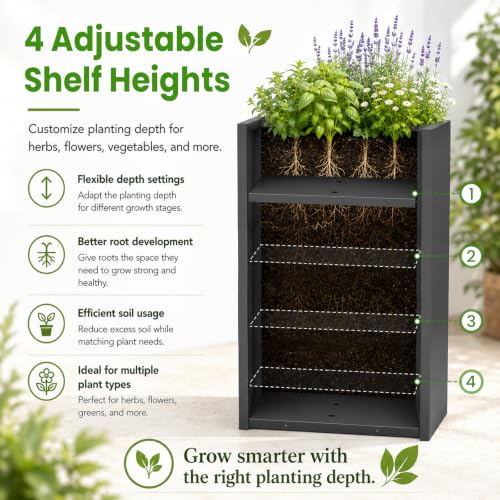 30 Inch Tall Outdoor Planter, Heavy Duty Galvanized Steel Planter Box - size: 30 Inch
