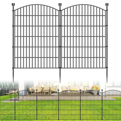 10 Panel No Dig Decorative Garden Fence 40" H x 23.6'L Outdoor Dog Barrier - size: 40 in(H) X 23.6 ft(L)