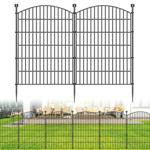 10 Panel No Dig Decorative Garden Fence 40" H x 23.6'L Outdoor Dog Barrier - size: 40 in(H) X 23.6 ft(L)