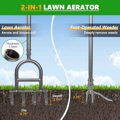 2-in-1 Lawn Aerator Weed Puller