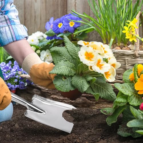 Garden Shovel Hand Trowel, Heavy Duty Stainless Steel Gardening Tools - color: Square shovel