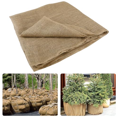 ANPHSIN 15ftx40in Natural Burlap Plant Covers Freeze Protection - size: 15ft