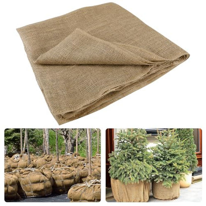 ANPHSIN 15ftx40in Natural Burlap Plant Covers Freeze Protection - size: 15ft
