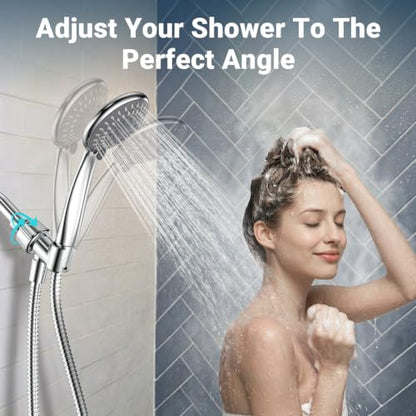 HOPOPRO Handheld ShowerHead with High Pressure, Low Pressure Optimized Flow - color: Bright Silver
