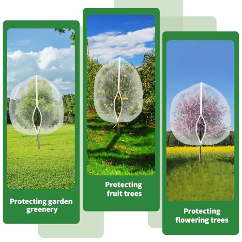 afzdby Large Garden Mesh Netting with Zipper and Drawstring,Plants Cover Protection from Anti Birds,Bugs,Cicadas,and Insects-Pest Barrier Bag for Blueberry Bushes,Tomatoes,Citrus,Fruit Tree - size: 7.21 × 5.9 FT