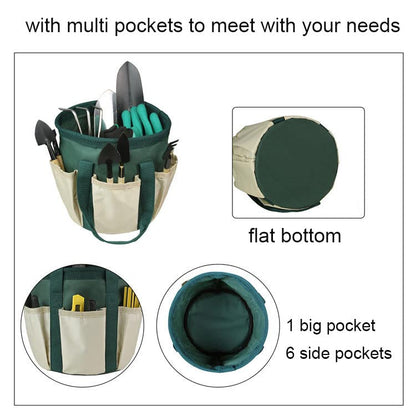 Multifunction Garden Tools Bucket Bag with Pockets Bucket Tool Organizer Gardening Organizer Tote Garden Harvest Bucket Bag Vegetables Picking Bag (Blue) - color: Blue