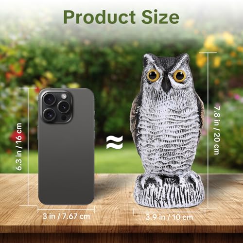 OFFO 2 Pack Realistic Owl Statue, Hand-Painted Garden Owl Decor, 8 Inch - size: 8 in